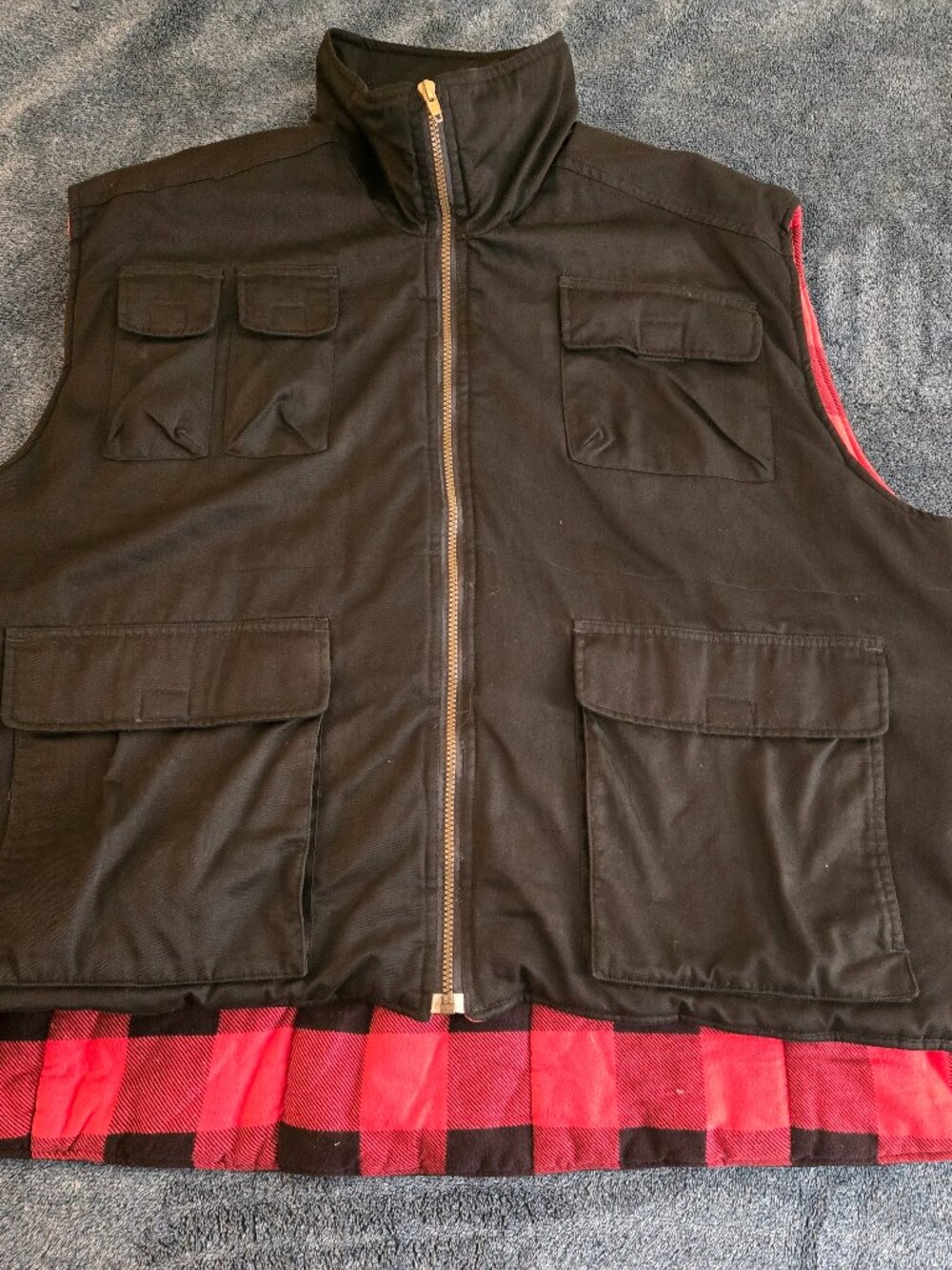 Branded Lion Flannel Lined Barn Vest Black Size 2XB Sleeveless Barn Vest